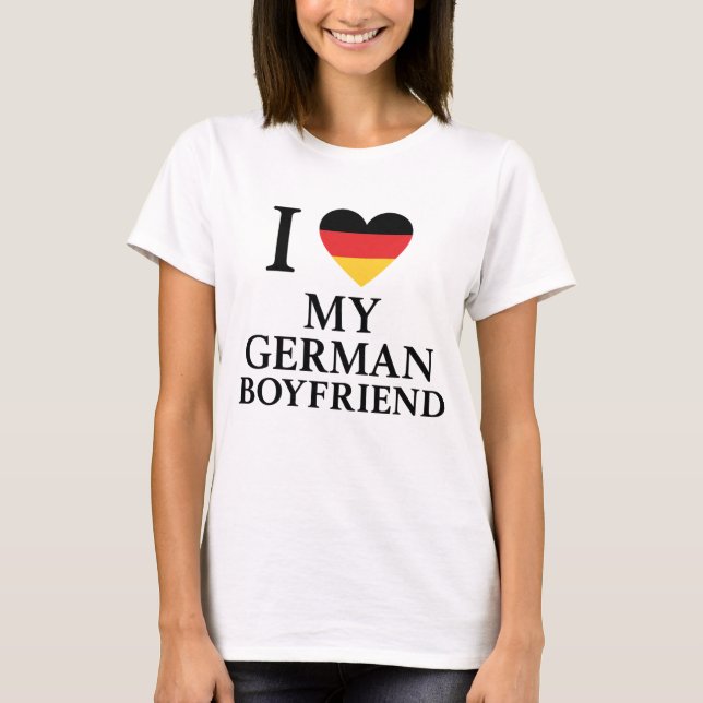 Ich Liebe Mein deutscher Freund Deutschland Flagge T-Shirt (Vorderseite)