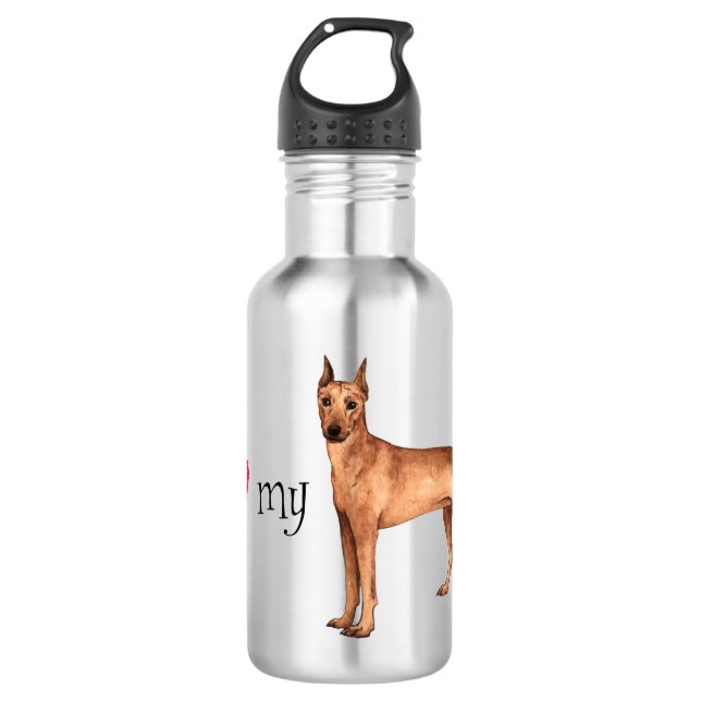 Ich Liebe mein deutscher Pinscher Edelstahlflasche (Vorderseite)