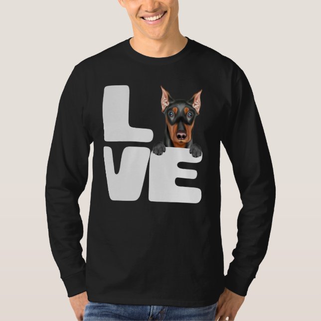 Ich Liebe mein deutscher Pinscher Hund T-Shirt (Vorderseite)