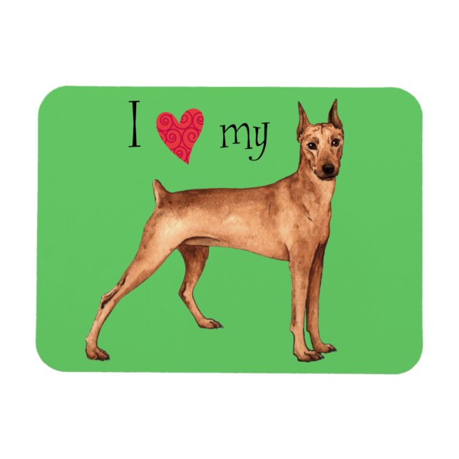 Ich Liebe mein deutscher Pinscher Magnet (Horizontal)