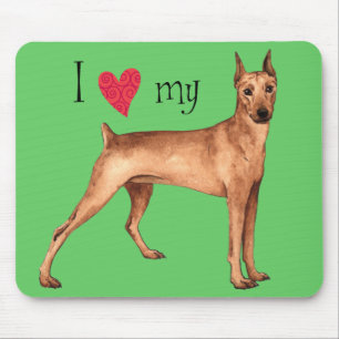 Ich Liebe mein deutscher Pinscher Mousepad