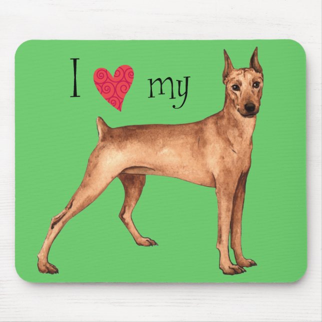 Ich Liebe mein deutscher Pinscher Mousepad (Vorne)