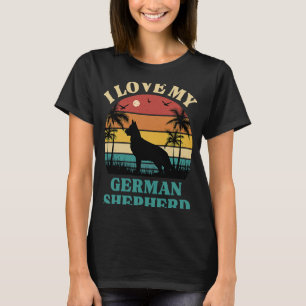 Ich Liebe mein Deutscher Schäferhund Niedliche deu T-Shirt