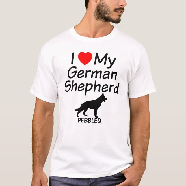 Ich Liebe mein deutscher Schäferhund T-Shirt (Vorderseite)