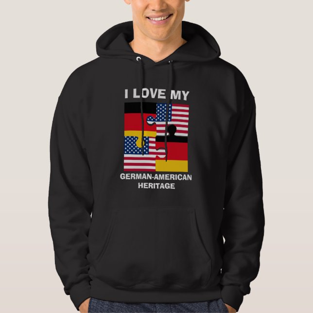 Ich Liebe mein deutsches amerikanisches Erbe Hoodie (Vorderseite)