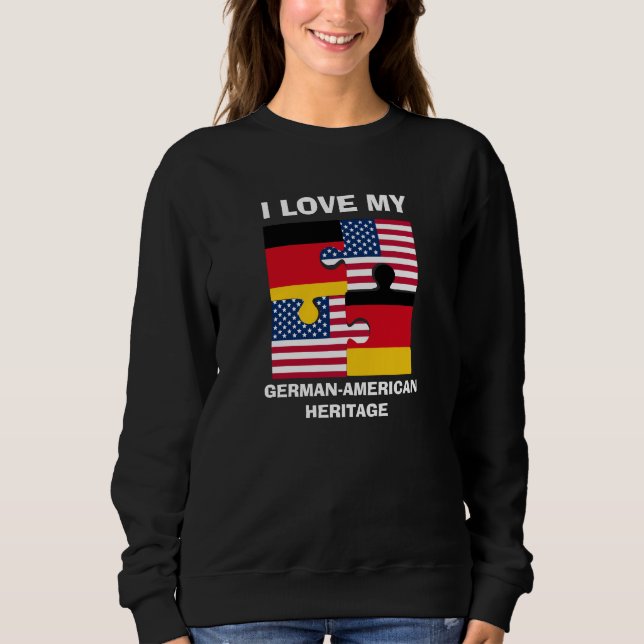 Ich Liebe mein deutsches amerikanisches Erbe Sweatshirt (Vorderseite)