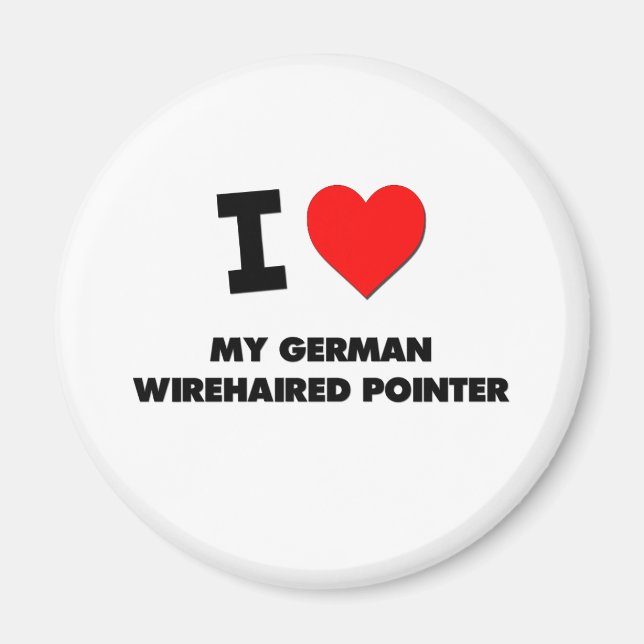 Ich Liebe mein deutsches Drahthaar Pointer Magnet (Vorne)