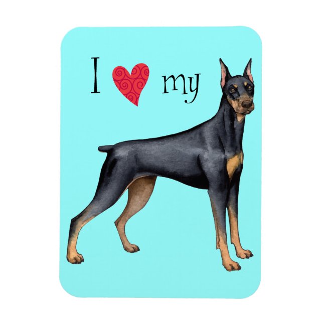 Ich Liebe mein Doberman Magnet (Vertikal)