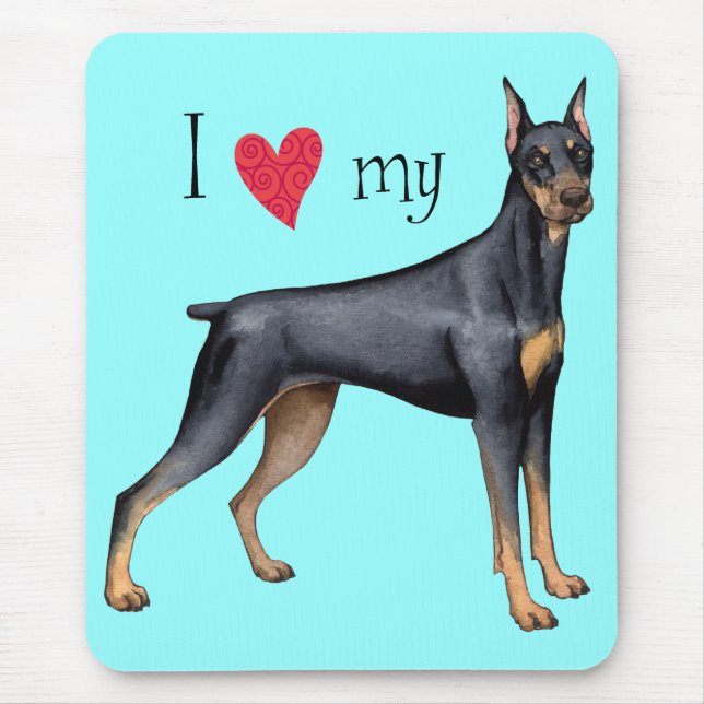 Ich Liebe mein Doberman Mousepad (Vorne)