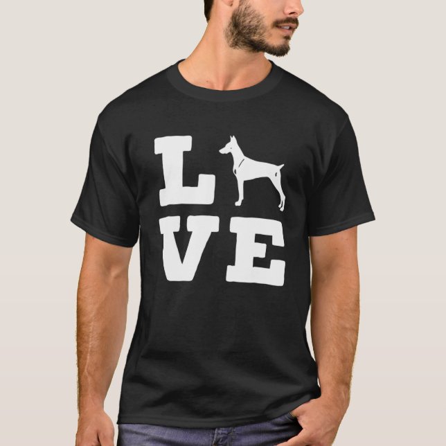 Ich Liebe mein Doberman Süße Tier Hund T-Shirt (Vorderseite)