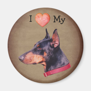 Ich liebe mein Dobermann Pinscher-Hund Magnet