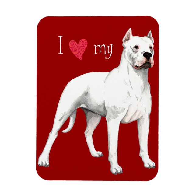 Ich Liebe mein Dogo Argentino Magnet (Vertikal)