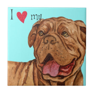Ich Liebe mein Dogue de Bordeaux Fliese