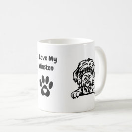 Ich Liebe mein DRAHTHAAR DACKEL Dog Name Paw Print Kaffeetasse