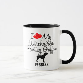 Ich Liebe mein Drahthaar, das Griffon zeigt Tasse