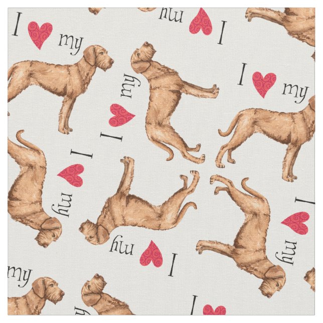 Ich Liebe mein Drahthaar Vizsla Stoff (Nahaufnahme)