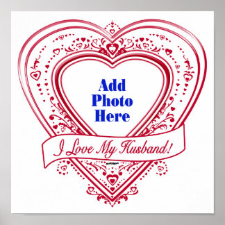 Ich Liebe mein Ehemann! Foto Red Hearts Poster