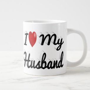 Ich Liebe Mein Ehemann niedlicher schwarzer Text Jumbo-Tasse