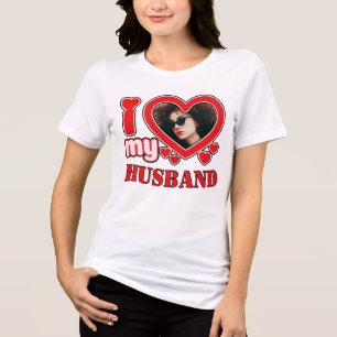 Ich Liebe mein Ehemann Personalisiert Tri-Blend Shirt