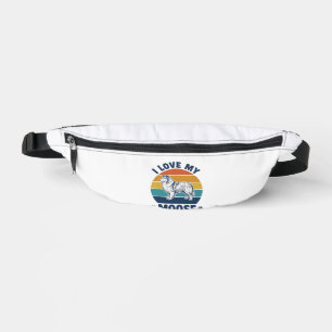 Ich liebe mein Elchhund Retro-Gravurdesign_1 Bauchtasche