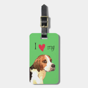Ich Liebe mein Englisch Foxhound Gepäckanhänger