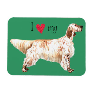Ich Liebe mein Englisch Setter Magnet