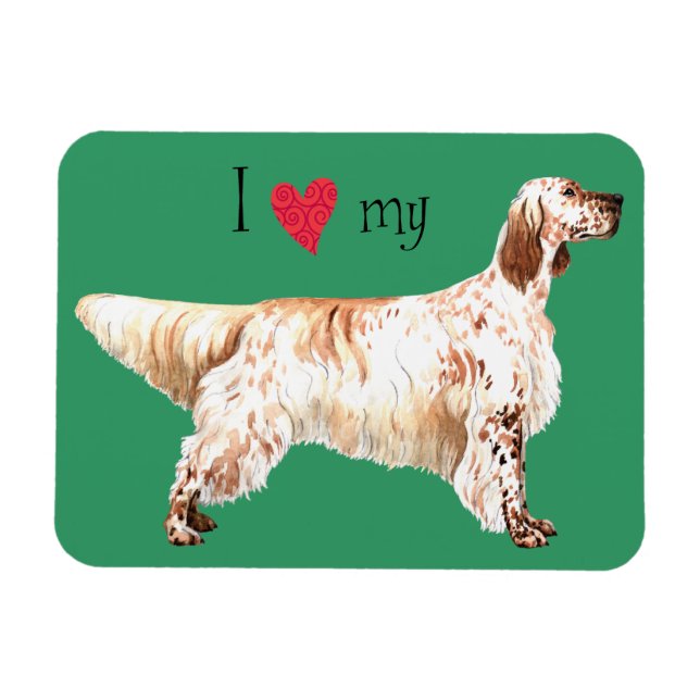 Ich Liebe mein Englisch Setter Magnet (Horizontal)