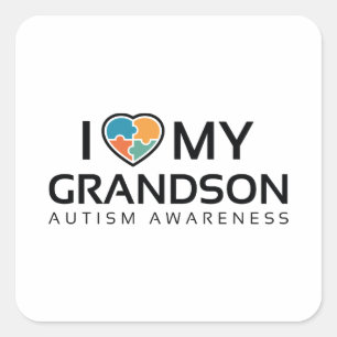 Ich Liebe mein Enkel Quadratischer Aufkleber