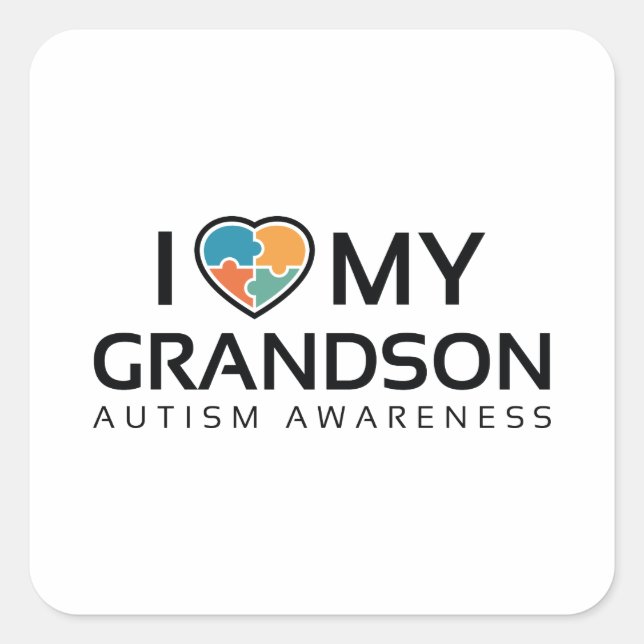 Ich Liebe mein Enkel Quadratischer Aufkleber (Vorderseite)