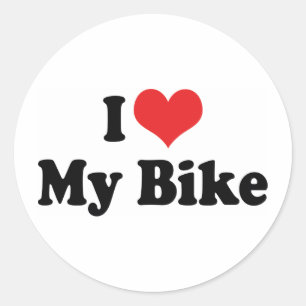 Ich liebe mein Fahrrad mit Herz - Fahrrad Motorrad Runder Aufkleber