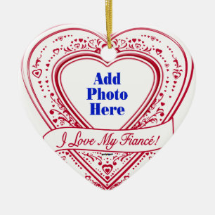Ich Liebe mein Fiancé! Foto Red Hearts Keramik Ornament