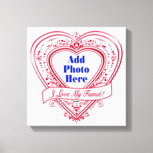 Ich Liebe mein Fiancé! Foto Red Hearts Leinwanddruck