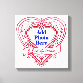 Ich Liebe mein Fiancé! Foto Red Hearts Leinwanddruck