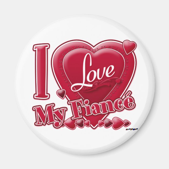 Ich Liebe mein Fiancé rot - Herz Magnet (Vorne)