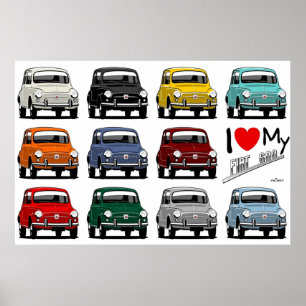 Ich Liebe mein Fiat 600 Poster