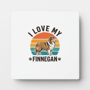 Ich liebe mein Finnegan Vintage Hundename-Shirt-De Fotoplatte