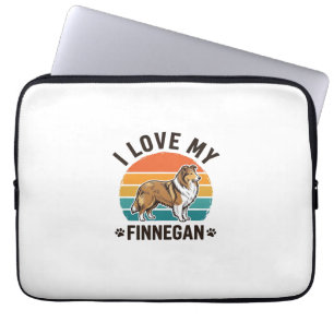 Ich liebe mein Finnegan Vintage Hundename-Shirt-De Laptopschutzhülle