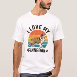 Ich liebe mein Finnegan Vintage Hundename-Shirt-De T-Shirt