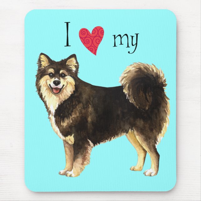 Ich Liebe mein finnisches Lapphund Mousepad (Vorne)