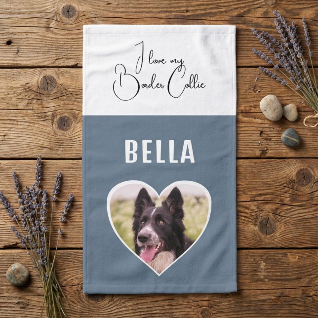 Ich Liebe mein Foto "Border Collie Dog" in Herznam Handtuch (Von Creator hochgeladen)