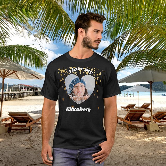 Ich Liebe mein Foto Herzname meiner Freundin T-Shirt (Von Creator hochgeladen)