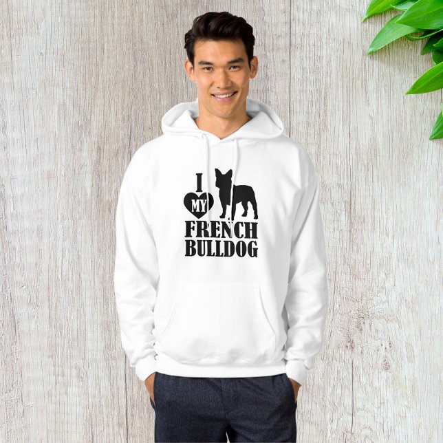 Ich Liebe mein Französischer Bulldog Hoodie (Von Creator hochgeladen)