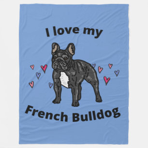 ICH LIEBE MEIN FRANZÖSISCHES BULLDOG FLEECE BLANKE