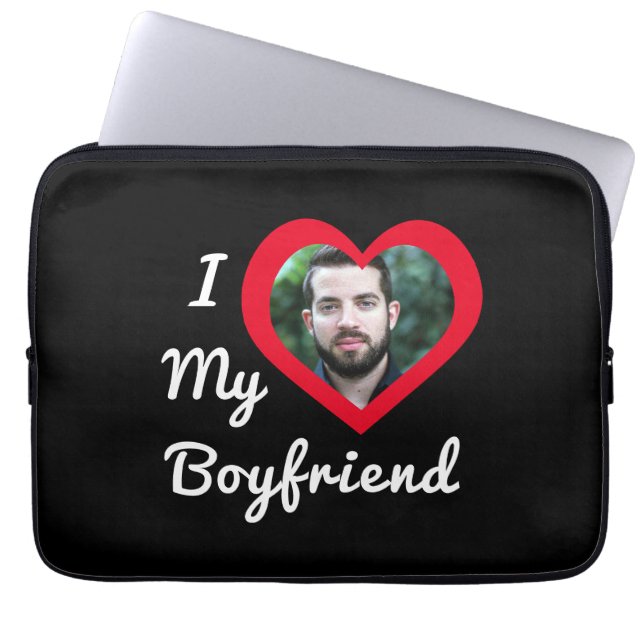 Ich Liebe Mein Freund Bae Personalisiertes Foto Laptopschutzhülle (Vorderseite)