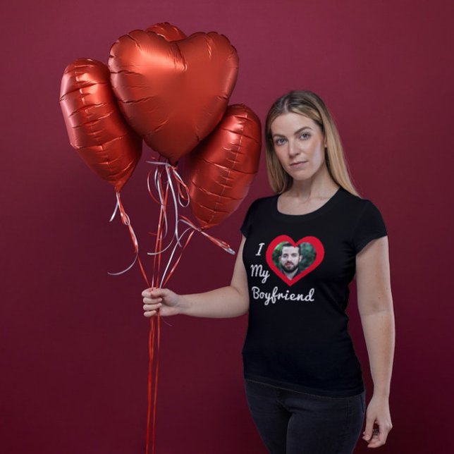 Ich Liebe Mein Freund Bae Personalisiertes Foto T-Shirt (Von Creator hochgeladen)