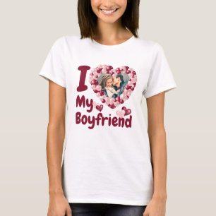Ich liebe mein Freund Bugundy-Kundenshirt T-Shirt