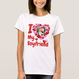 Ich Liebe Mein Freund Custom Foto T-Shirt