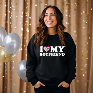 Ich Liebe mein Freund Custom Foto Valentine Gesche Sweatshirt