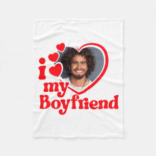 Ich liebe mein Freund Foto individuell T-Shirt_1  Fleecedecke