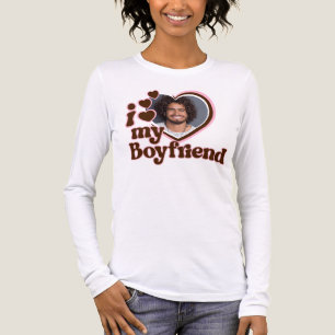 Ich Liebe mein Freund Foto Pink Brown Tri-Blend Shirt
